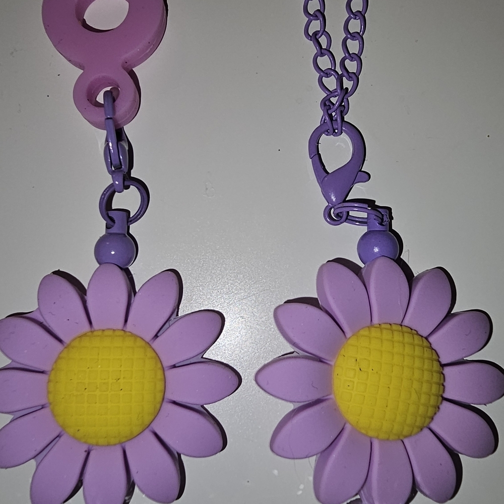 Lavender Daisy Charm For Tumbler Straw And Handle. Tumbler Not Included - Picture 3 of 5